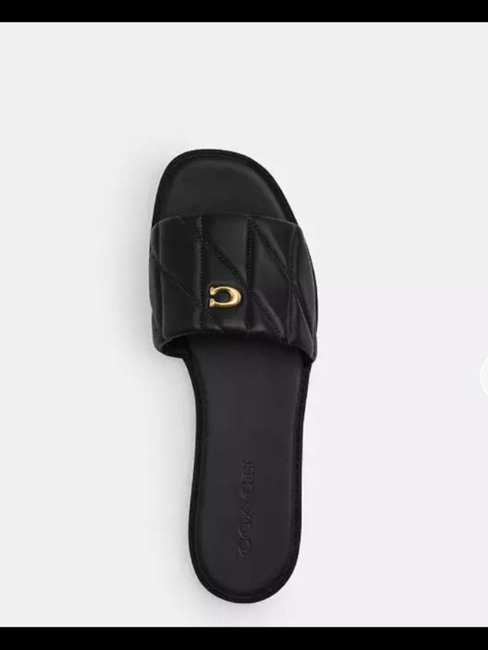 Coach Holly Black Quilted Slide Sandals - Picture 2 of 4